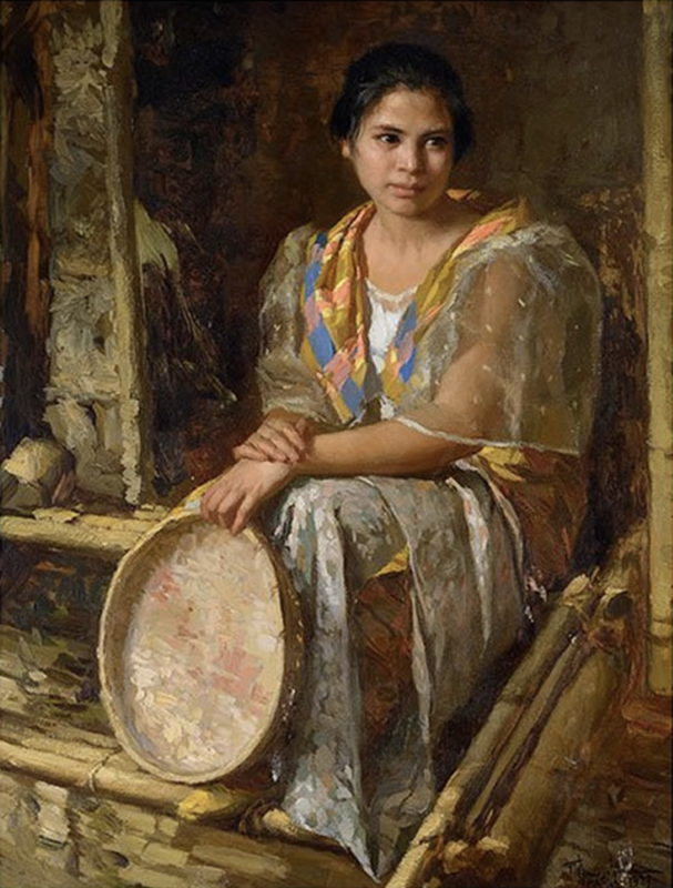 Woman Sitting by Fernando Amorsolo